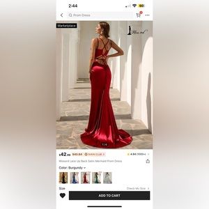 Red Mermaid gown